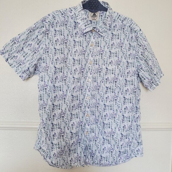 Kennington California Short Sleeve Button Up Shirt White Summer Men's Size XL - Picture 2 of 16